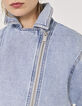 Cazadora denim acid wash capucha mujer-5