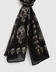 Schwarzer, feiner Damenschal mit Totenkopfmotiv-4