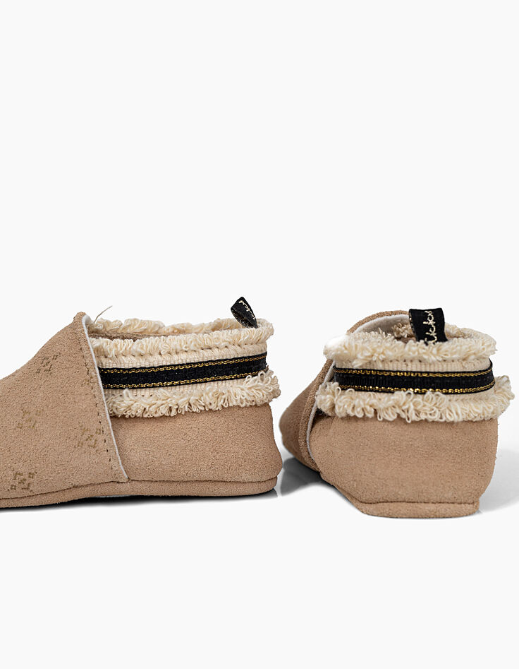 Zapatos oro cuero estampado gráfico étnico bebé niña-4