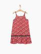 Vestido 2 en 1 naranja con flores y camiseta niña-4