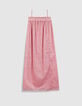 Robe bustier fines bretelles rose motif rayures Femme-8