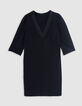 Robe housse noire surpiq&ucirc;res lurex encolure V Femme-5