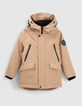 Parka 2-en-1 moka et blouson noir garçon-2