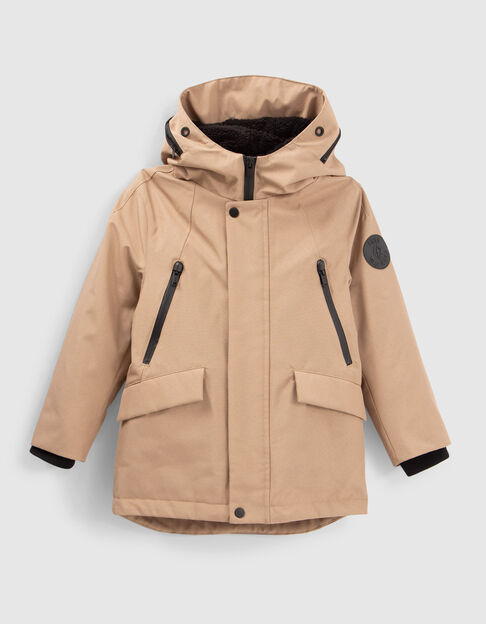Boys’ 2-in-1 mocha parka and black jacket - IKKS