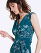 Vestido entallado drapeado estampado palm jungle mujer-4