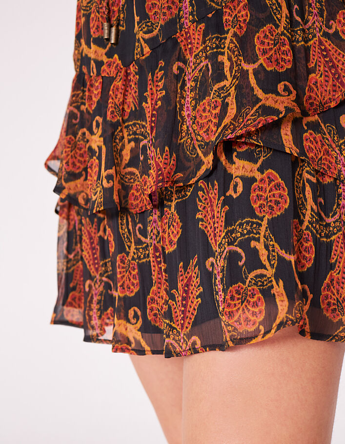 Kurzer Damenrock aus Voile mit Wüstenblumen-Print - IKKS