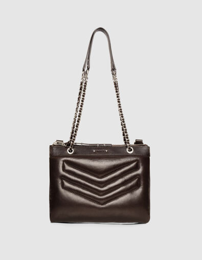 Clutch 1440 Reporter marrón cuero acolchado mujer - IKKS