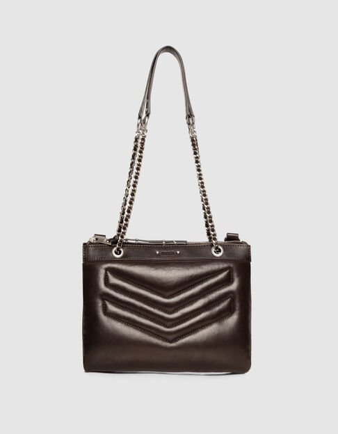 Clutch 1440 Reporter marrón cuero acolchado mujer - IKKS