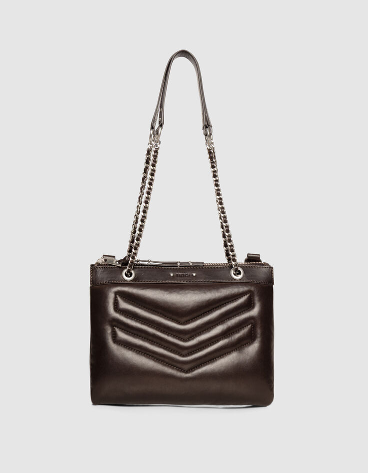 Clutch 1440 Reporter marrón cuero acolchado mujer-1