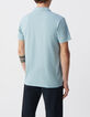 Herrenpoloshirt REGULAR, hellblau, Biowolle, geflammt-3