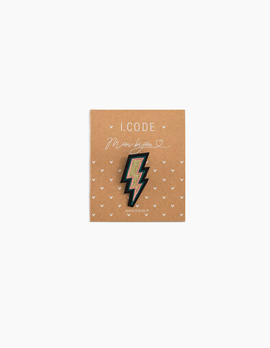 I.Code embroidered lightning brooch - I.CODE