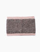 Snood rose moyen tricot bébé fille -3