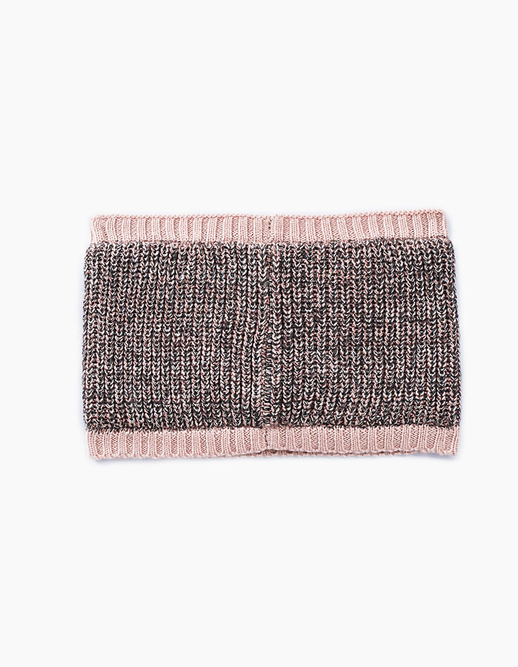 Snood rose moyen tricot bébé fille -3