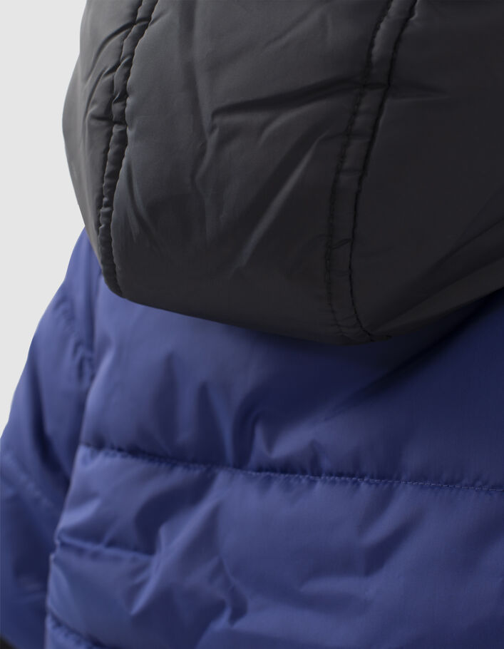 Baby boys’ blue padded jacket with black hood - IKKS