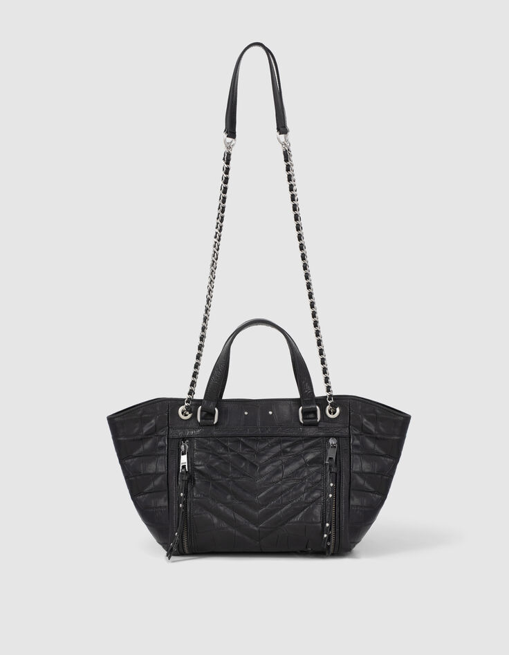 Sac cabas 1440 MEDIUM CROCO matelassé chevron femme-5
