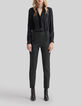 Pantalon de costume slim noir faux-uni 7/8ème Femme-1
