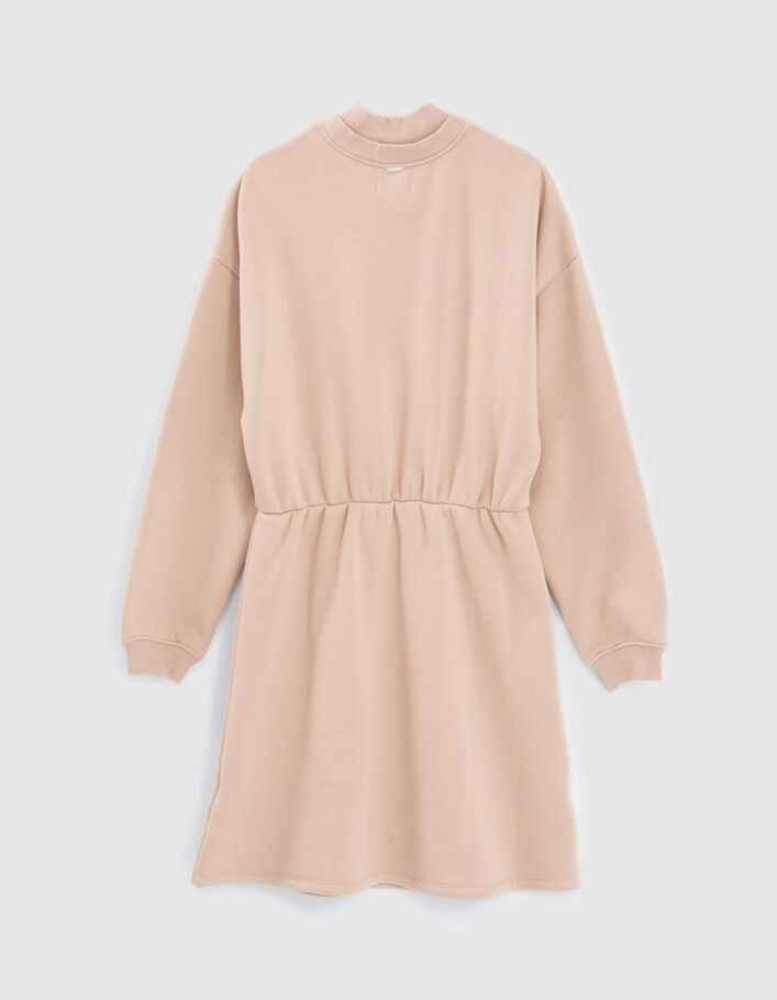 Robe sweat beige taille élastiquée fille-3