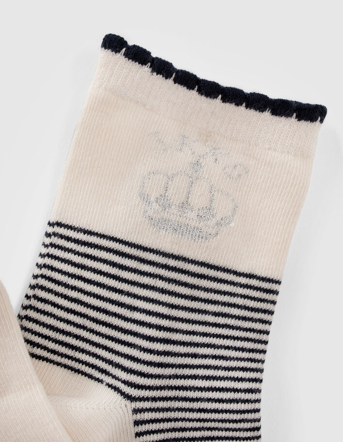 Girls’ navy/grey/pink socks - IKKS