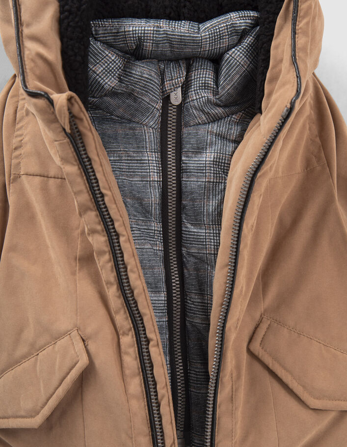 Baby boys’ camel fur-lined hooded parka-6