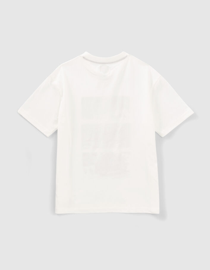 Wit T-shirt opdruk drieluik rider jongens - IKKS