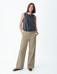 Chino large beige coton Femme-1