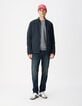 Blouson marine parementure et capuche amovibles Homme-1