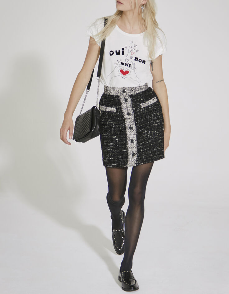 Women’s ecru IKKS capsule slogan motif cotton T-shirt-5 Women’s ecru IKKS capsule slogan motif cotton T-shirt-5