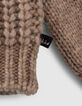 Girls’ ecru knit sweater with ribbing and openwork-5