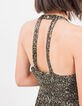 Langes Damenvoilekleid mit Metallic-Camouflagemuster-5