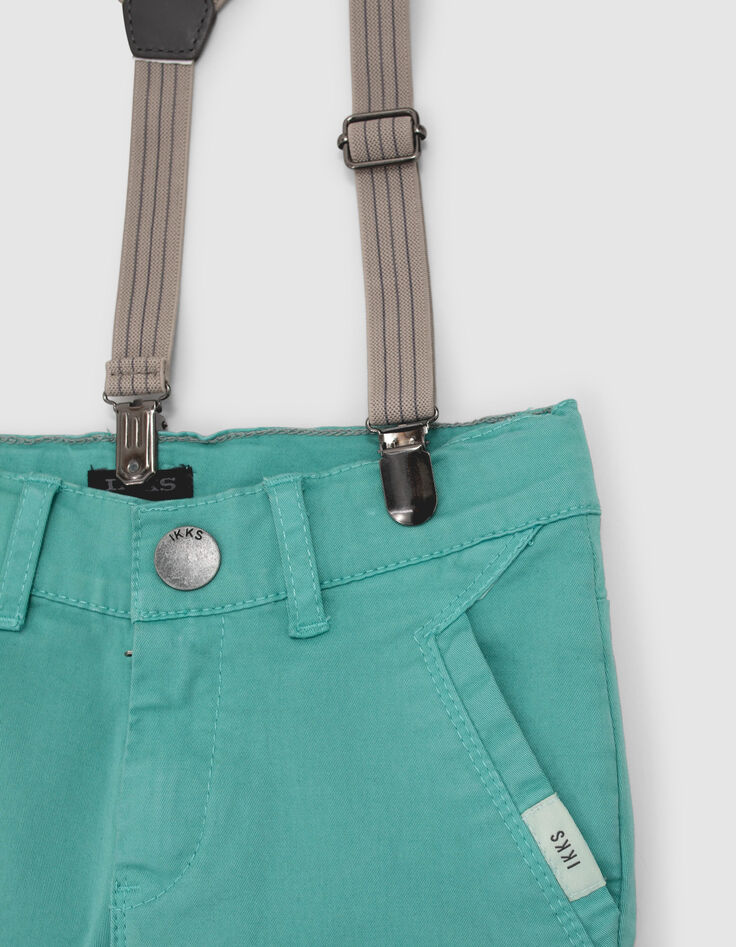 Turquoise bermuda gerestyled chinomodel jongens-8