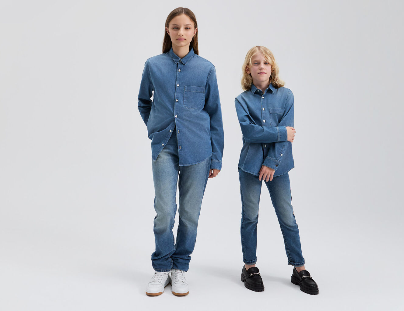 Gender Free-Overhemd in WATERLESS jeans Uniseks - IKKS-9