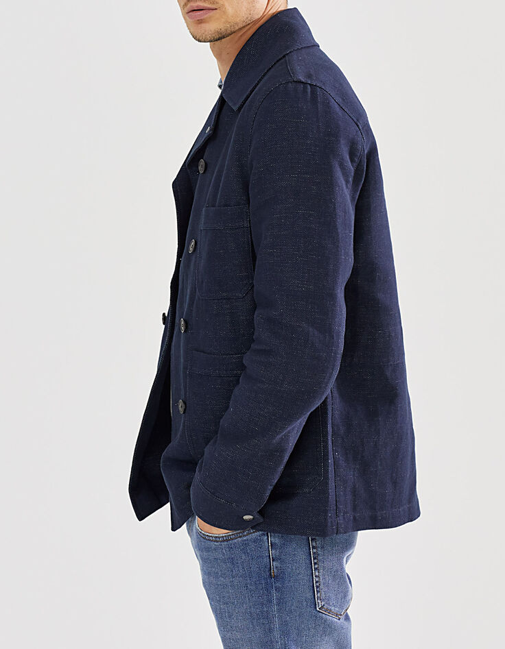 Caban indigo jacquard pois Homme-2