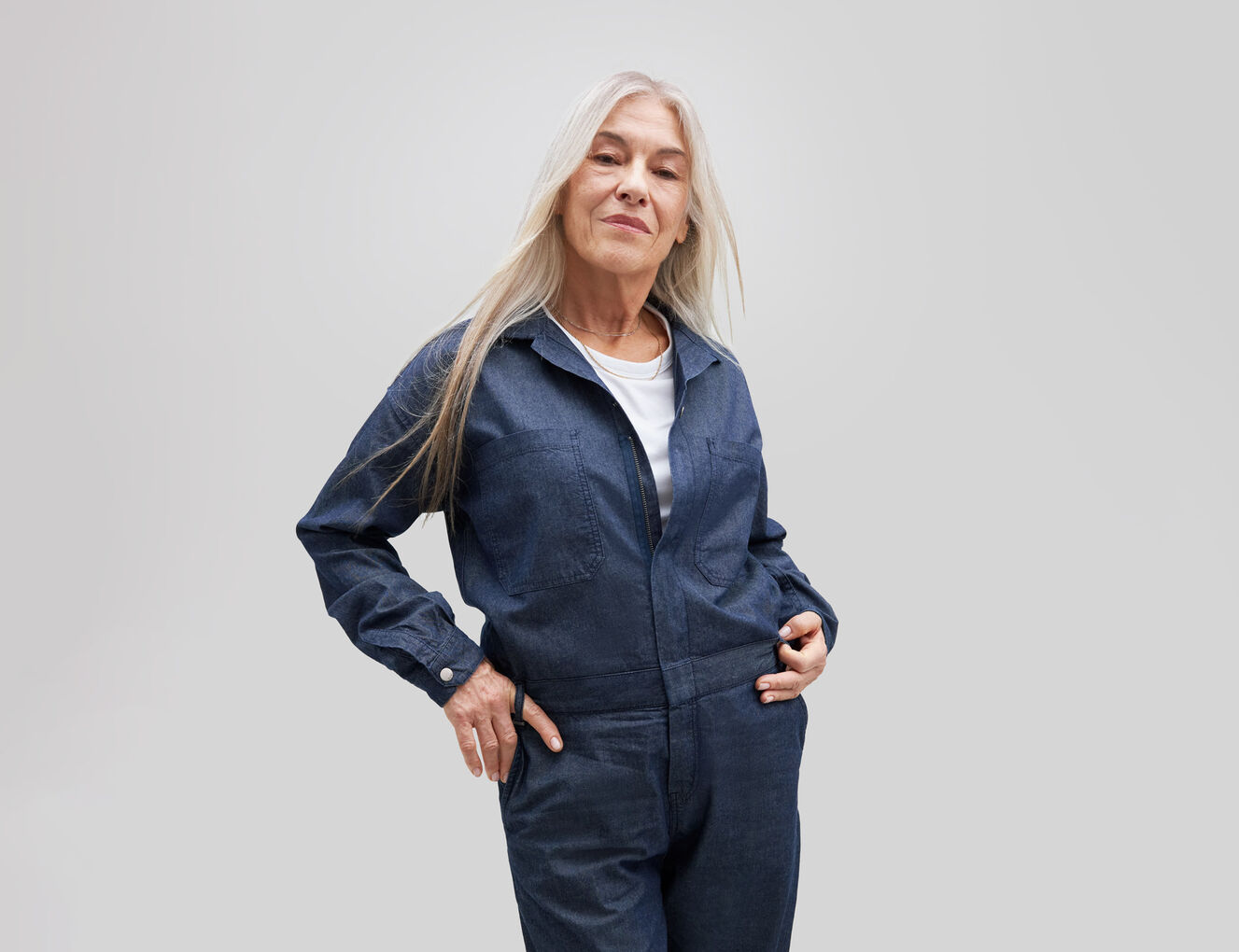 Gender Free-Jumpsuit in blauw WATERLESS jeans Uniseks - IKKS-7