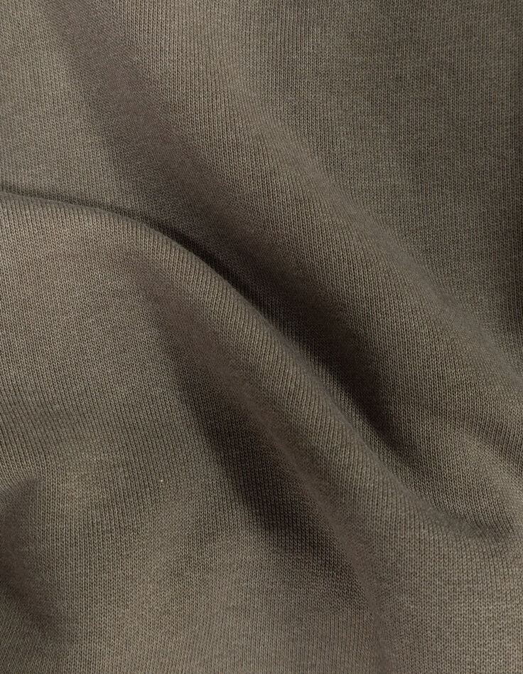 Cardigan à capuche zippé kaki poches bi-matières garçon-8 Cardigan à capuche zippé kaki poches bi-matières garçon-8