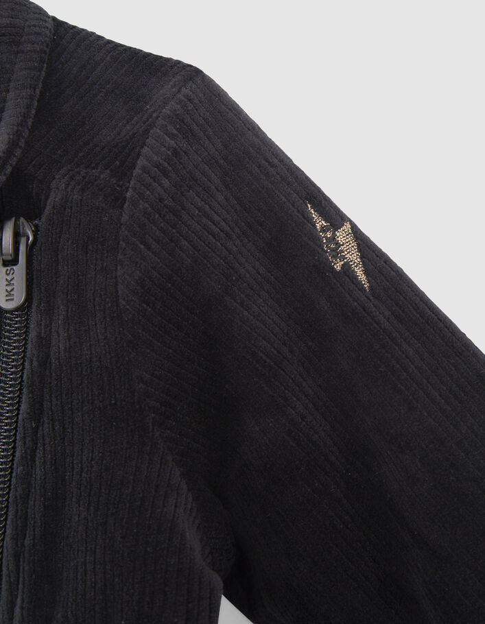 Girls’ black corduroy biker-style cardigan-6