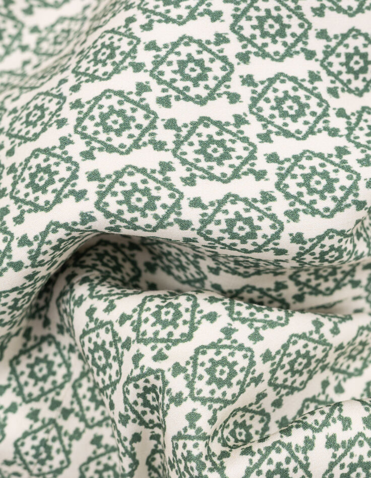 Veste de costume verte imprim&eacute; ethnique Femme-4