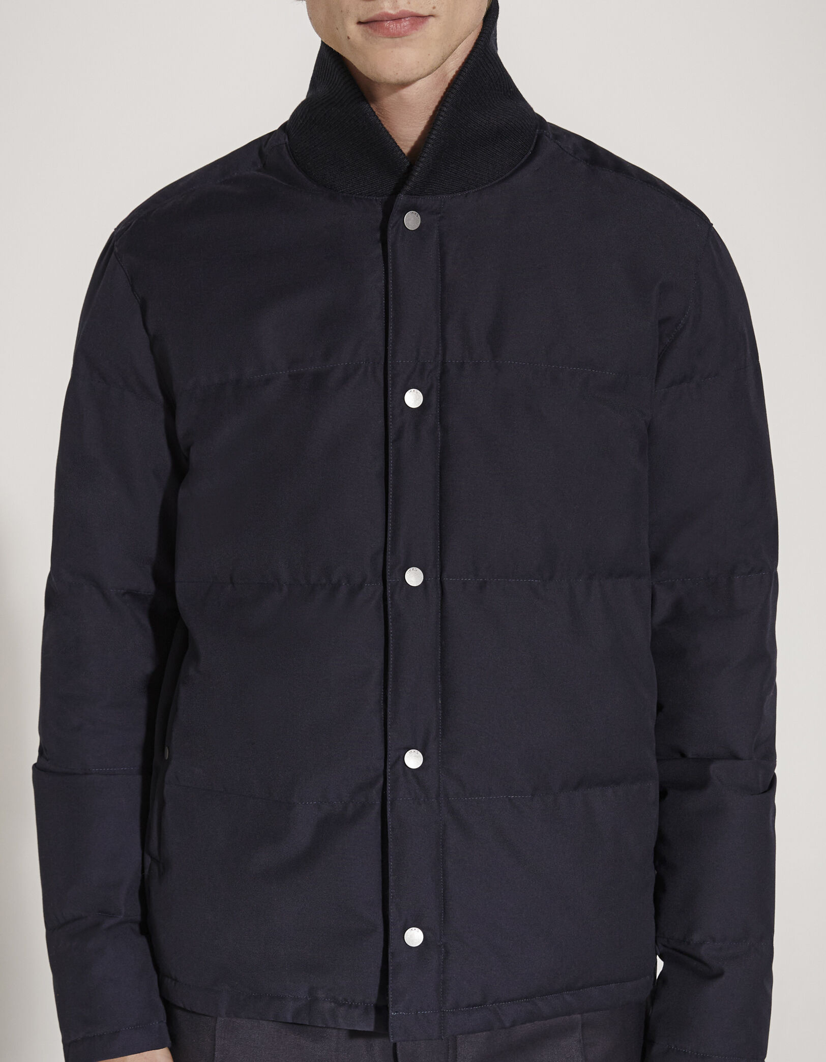 Men s navy shawl collar light padded jacket