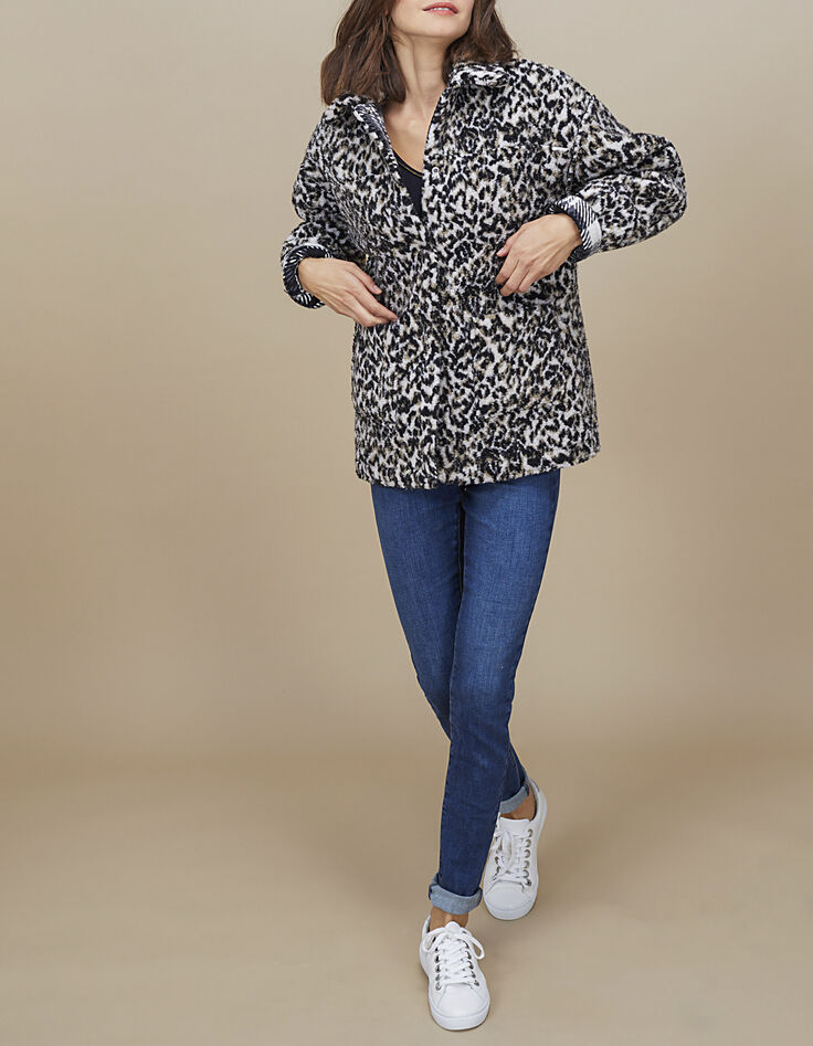 Omkeerbare jas ruiten en luipaard I.Code-6