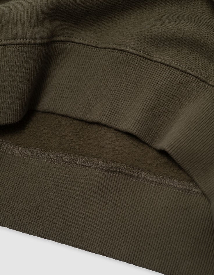 Sudadera caqui maxi mensaje bordado espalda niño-6