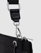 Damen 1440 Reporter schwarz Leder Clutch Tasche-6