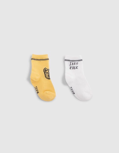Chaussettes jaunes et blanches bébé garçon - IKKS