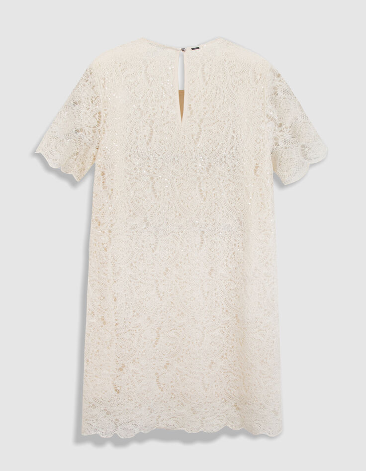 Robe de c&eacute;r&eacute;monie blanche en dentelle-2
