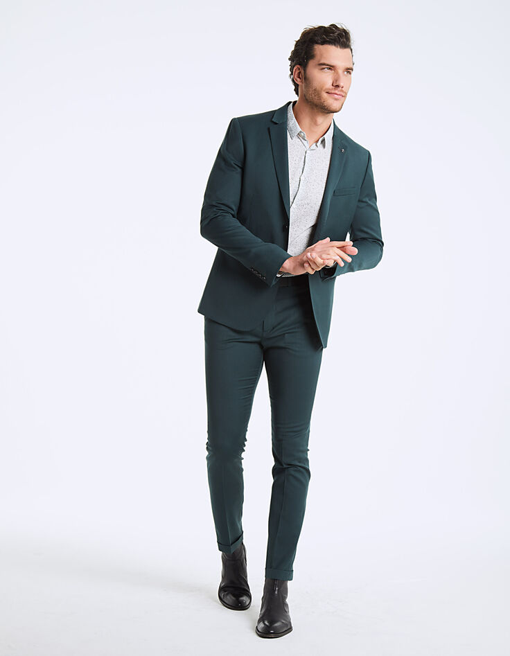 Veste de costume blue green Travel Suit Homme-6