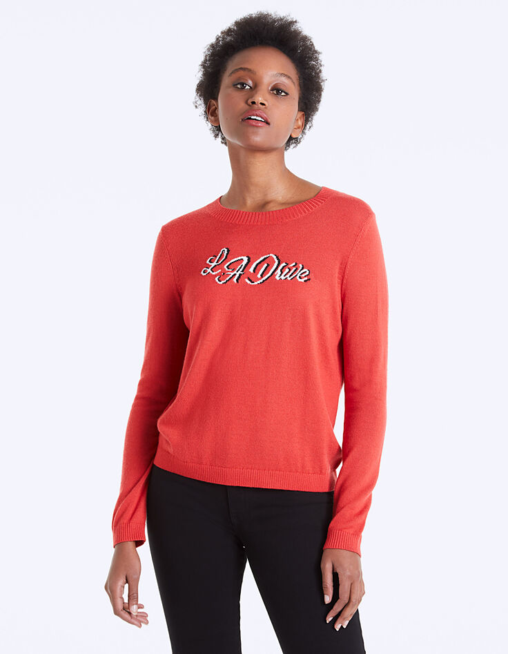 Jersey tricot punto fino mensaje L.A Drive mujer-2