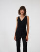 Langer Damenchiffonoverall mit Satin und Spitze-4