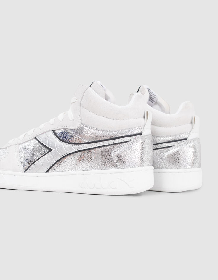 Women’s silver leather IKKS X DIADORA trainers-4