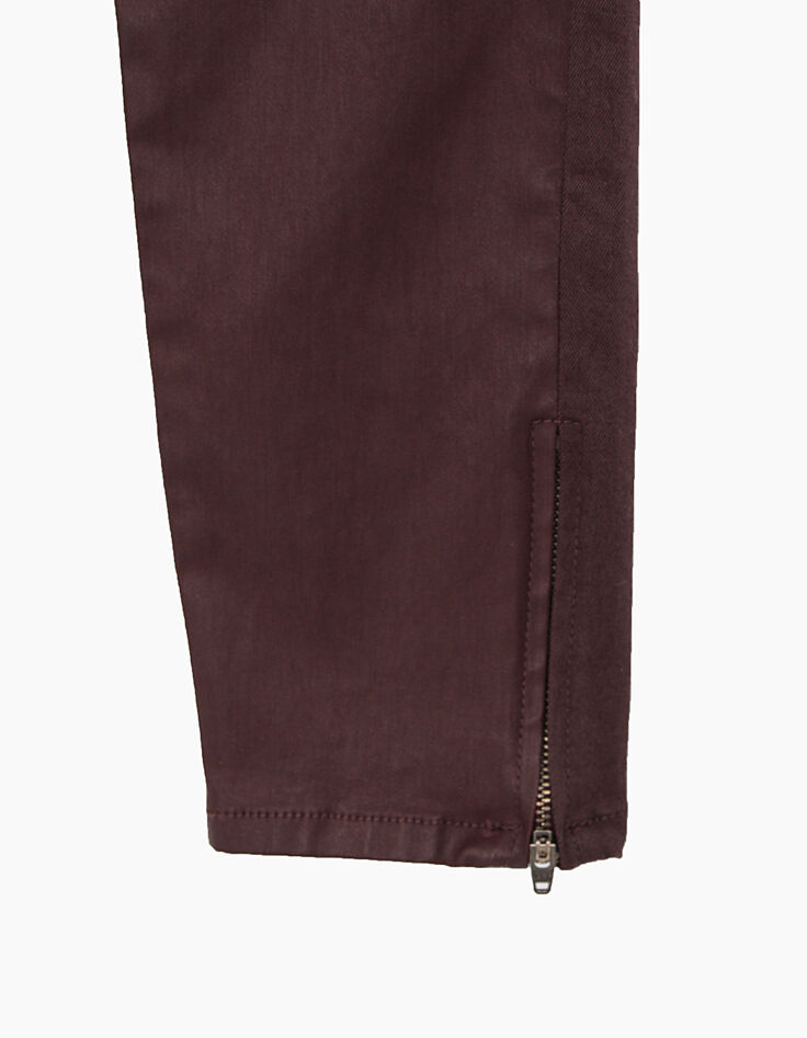 Rote Slim-Sculpt-up-Damenjeans aus beschichtetem Material-3