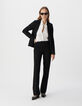 Pantalon de tailleur noir ajusté maille Milano Femme-7