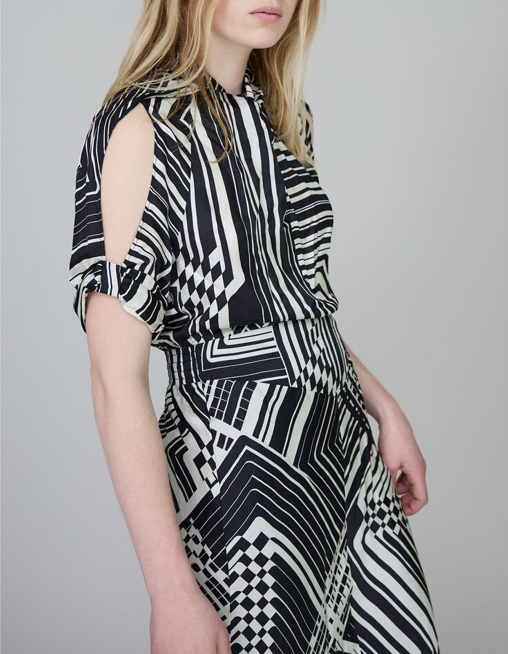 Pure Edition-Vestido largo Art Déco negro para mujer-4