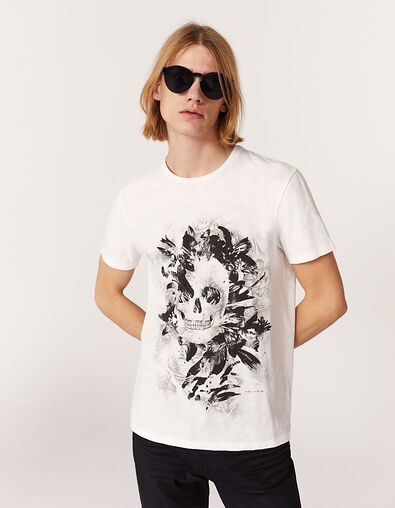 Tee-shirt off white visuel tête de mort bio Homme - IKKS